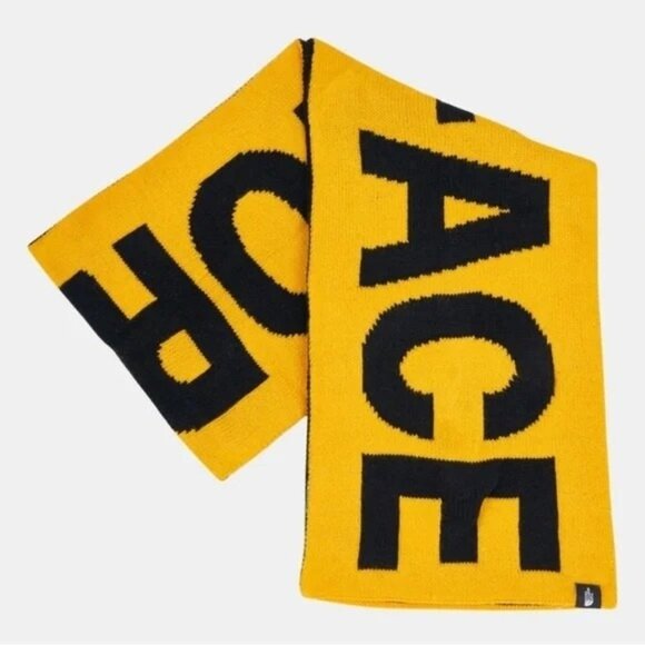 The North Face Yellow Logo Scarf - New with Tags, Stylish & Warm - Picture 3 of 6